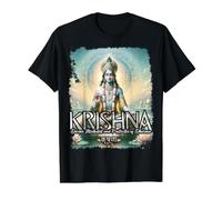 Krishna Hindú Dios Indio Mitología Iluminación Espiritual Camiseta gráfica económica, Hombre, Negro, M