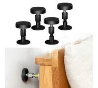 Krisler Adjustable Threaded Bed Frame Anti-Shake Tool Headboard Stoppers Bedside Anti Shake Tool for Beds Cabinets Sofas 4PCs 30-68mm (Black)