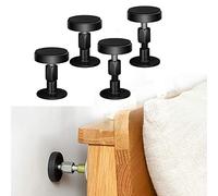 Krisler - Herramienta antitemblor Ajustable para Marco de Cama roscado, Tapones para cabecera, Herramienta antitemblor de cabecera para Camas, armarios, sofás, 4 Piezas, 30-68 mm (Negro)