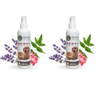 KRISLIN Spray Repelente para Perros | con 3 Activos Naturales: Margosa, Geraniol y Lavandino | Protege contra Insectos | Cítrico | 250ml (Paquete de 2)