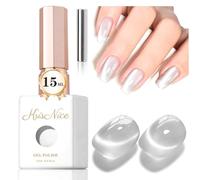 KRISNICE Esmalte de uñas UV ojo de gato, esmalte de uñas de gel de cristal con imán Soak-Off Cat Eye UV Gel para principiantes DIY Nail Art Manicura Salón 15 ml DIY en casa (plata transparente-MY045)