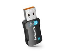 Krisnorey Adaptador USB 2 en 1 Wi-Fi 6 Bluetooth 5.4 para PC portátil, AX900Mbps 2.4G/5GHz Wireless WiFi Network Dongle controlador preinstalado para Windows 11 10 escritorio, auriculares Plug n Pair