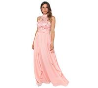 KRISP Vestido Fiesta Largo Gasa Dama Honor Corte Imperio Invitada Boda Talla Grande Elegante Madrina Ceremonia, (Rosa (4812), 38 EU (10 UK)), 4812-PNK-10