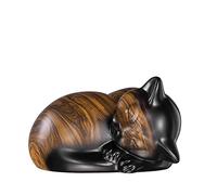 Kriss Art Urnas para Mascotas, urna de cremación de Resina para Dormir, urnas para Gatos para Cenizas, urna de Animales pequeños (Madera marrón)…