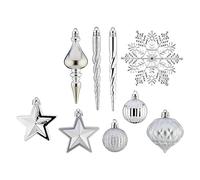 Krist+ Adorno Navideño 32 Piezas 12 x 30 x 30 cm Plateado PVC