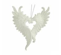 Krist+ Adorno Navideño Alas de Ángel Blanco Plástico Purpurina 12 x 13 x 2,5 cm (24 Unidades)