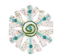 Krist+ Adorno Navideño Azul Copos de Nieve 17 x 6 x 17 cm Blanco Verde