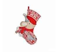 Krist+ Adorno Navideño Calcetín de Navidad Ratón Gris Poliéster 31 x 5 x 48 cm (12 Unidades)