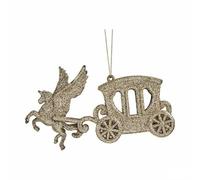 Krist+ Adorno Navideño Carruaje Mágico Champagne Plástico Purpurina 15 x 8,5 x 4,5 cm (24 Unidades)