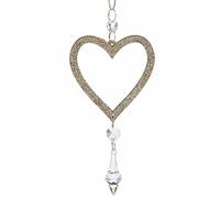 Krist+ Adorno Navideño Corazón Champagne Plástico Purpurina 9 x 16 x 2 cm (24 Unidades)