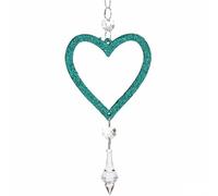 Krist+ Adorno Navideño Corazón Verde Plástico Purpurina 9 x 16 x 2 cm (24 Unidades)