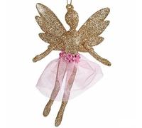 Krist+ Adorno Navideño Hada Champagne Plástico Purpurina 8 x 12 x 5 cm (24 Unidades)