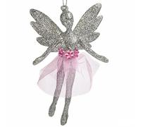 Krist+ Adorno Navideño Hada Plateado Plástico Purpurina 8 x 12 x 5 cm (24 Unidades)