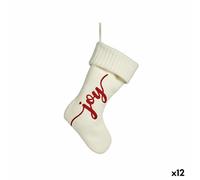 Krist+ Adorno Navideño Joy Calcetín de Navidad Blanco Tela 28 x 4 x 46 cm (12 Unidades)