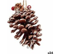 Krist+ Adorno Navideño Piña de Pino Marrón Rojo 7 x 11,5 x 7 cm (24 Unidades)