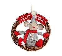 Krist+ Adorno Navideño Ratón 33 x 12 x 33 cm Rojo Gris Blanco Crema