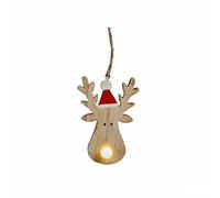Krist+ Adorno Navideño Reno Marrón Madera 7,5 x 2,5 x 17 cm (24 Unidades)