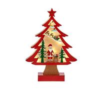 Krist+ Árbol de Navidad Luz 3D Papá Noel Rojo Madera (5 x 30 x 21 cm)