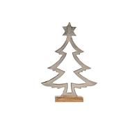 Krist+ Árbol de Navidad Silueta 4,6 x 39 x 27 cm Plateado Metal Madera