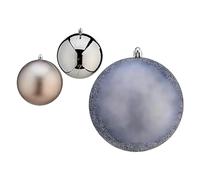 Krist+ Bolas de Navidad Ø 12 cm Plateado Plástico 12 x 13 x 12 cm