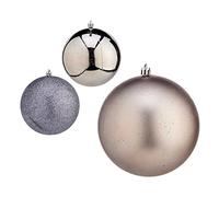 Krist+ Bolas de Navidad Ø 12 cm Plateado Plástico