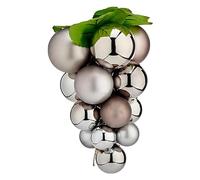 Krist+ Bolas de Navidad Pequeño Uvas Plateado Plástico 14 x 14 x 25 cm