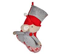 Krist+ Calcetín de Navidad Ratón Rojo Gris Blanco Crema 33 x 4 x 50 cm