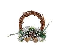 Krist+ Corona de Navidad 20,32 cm 22 x 8 x 22 cm Plateado Madera Verde Plástico