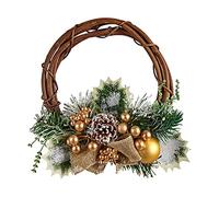 Krist+ Corona de Navidad 20,32 cm Dorado Madera Verde Plástico