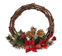 Krist+ Corona de Navidad 30,48 cm Rojo Madera Verde Plástico