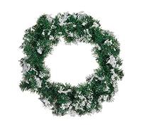 Krist+ Corona de Navidad Copos de Nieve Blanco Verde