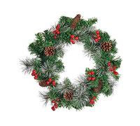 Krist+ Corona de Navidad Frutos Rojos Marrón Rojo Verde 38 x 14 x 38 cm