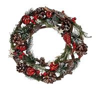 Krist+ Corona de Navidad Madera Plástico 30 x 8 x 30 cm