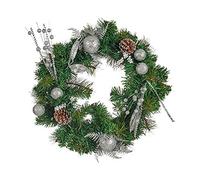 Krist+ Corona de Navidad Piñas 45 x 13 x 45 cm Plateado Marrón Verde