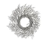 Krist+ Corona de Navidad Rama Plateado Blanco Plástico 50 x 10 x 50 cm