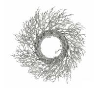 Krist+ Corona de Navidad Rama Plateado Plástico 50 x 10 x 50 cm (2 Unidades)