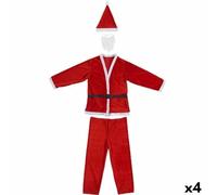 Krist+ Disfraz para Adultos Papá Noel Talla única Blanco Rojo (4 Unidades)