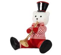 Krist+ Figura Decorativa Oso Trompeta Blanco Negro Rojo Poliestireno 45 x 45 x 36 cm