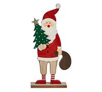 Krist+ Figura Decorativa Papá Noel 5 x 30 x 15 cm Rojo Madera Marrón Blanco Verde