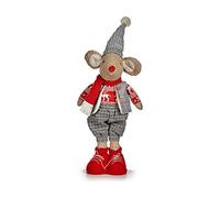 Krist+ Figura Decorativa Ratón Navidad 48 cm Blanco Rojo Gris Crema - Marca EAN: 8445226785485