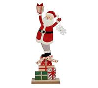 Krist+ Figura Decorativa Rojo Papá Noel 7 x 40 x 14 cm Gris Madera Blanco