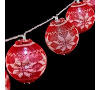 Krist+ Guirnalda de Bolas LED 2 m Ø 6 cm Rojo Blanco