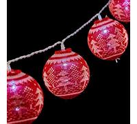 Krist+ Guirnalda de Bolas LED 2 m Árbol de Navidad Ø 6 cm Rojo Blanco