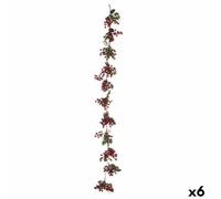 Krist+ Guirnalda de Navidad Rama Frutos Rojos Verde Plástico 15 x 7,5 x 156 cm (6 Unidades)
