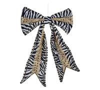 Krist+ Lazo Cebra Adorno Navideño 45 x 30 cm Negro Blanco