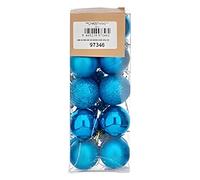 Krist+ S3622501 Plástico Set de Bolas de Navidad, Azul, 3cm Diámetro, Caja de 12