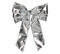 Krist+ Set Adornos de Navidad Lazo 2 Piezas Plateado (30 x 4 x 20 cm)