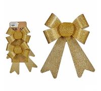Krist+ Set Adornos de Navidad Lazo Dorado PVC 16 x 3 x 18 cm (24 Unidades)