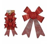Krist+ Set Adornos de Navidad Lazo Rojo PVC 15 x 2 x 17 cm (24 Unidades)