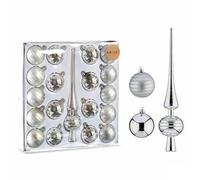 Krist+ Set Adornos de Navidad Plateado PVC (4 Unidades)